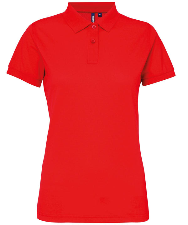 Cherry Red - Women’s polycotton blend polo Polos Asquith & Fox Activewear & Performance, Hyperbrights and Neons, Must Haves, Perfect for DTG print, Polos & Casual, Raladeal - Recently Added, Sports & Leisure Schoolwear Centres