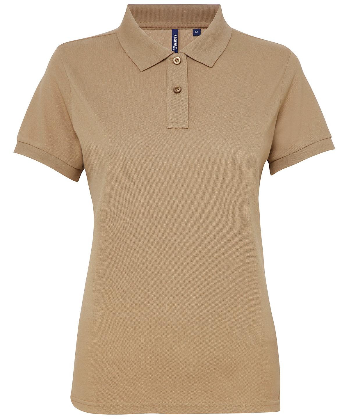 Khaki - Women’s polycotton blend polo Polos Asquith & Fox Activewear & Performance, Hyperbrights and Neons, Must Haves, Perfect for DTG print, Polos & Casual, Raladeal - Recently Added, Sports & Leisure Schoolwear Centres