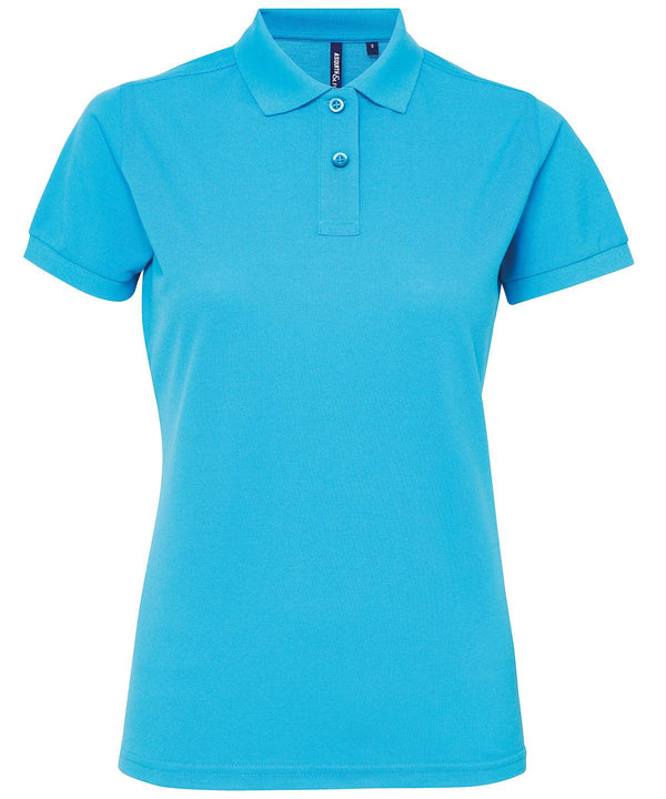 Turquoise - Women’s polycotton blend polo Polos Asquith & Fox Activewear & Performance, Hyperbrights and Neons, Must Haves, Perfect for DTG print, Polos & Casual, Raladeal - Recently Added, Sports & Leisure Schoolwear Centres