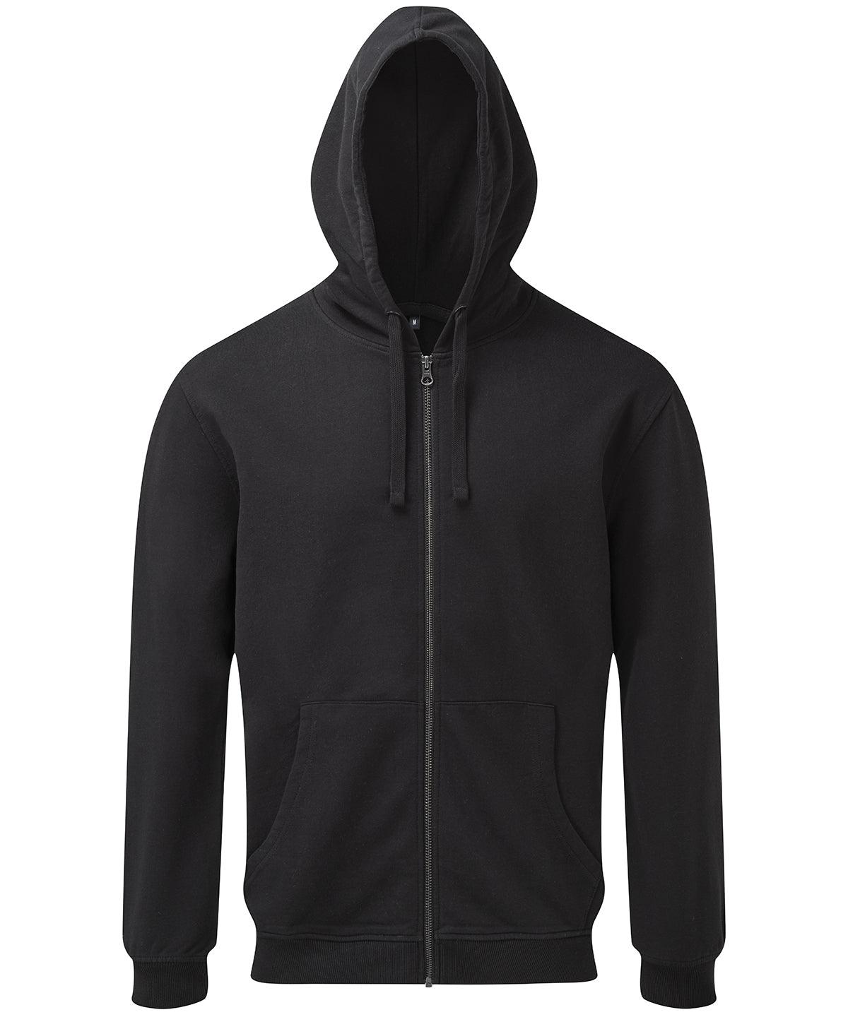 Black - Men's coastal vintage wash loop back zip through hoodie Hoodies Asquith & Fox Coastal Collection, Home of the hoodie, Hoodies, Must Haves, Rebrandable Schoolwear Centres