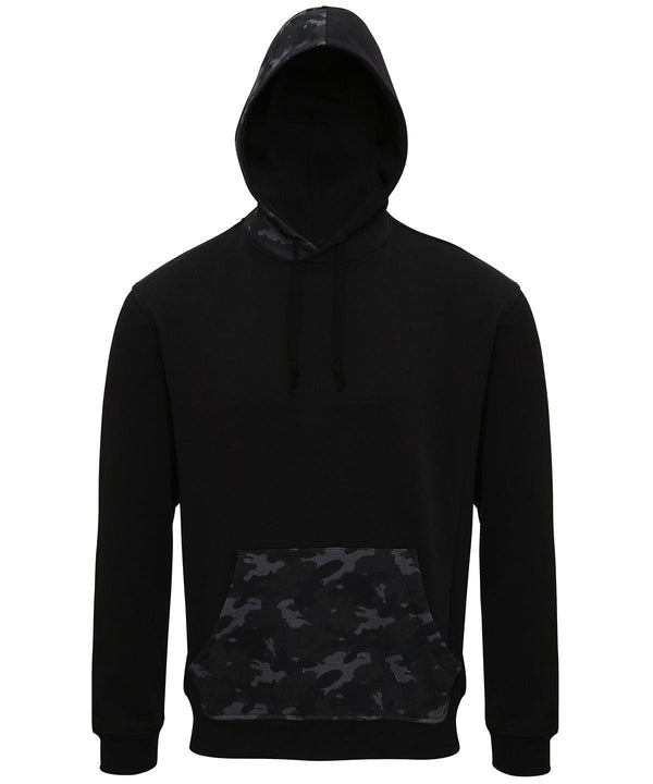 Black/Grey Camo - Men's camo trimmed hoodie Hoodies Asquith & Fox Camo, Hoodies, Plus Sizes Schoolwear Centres