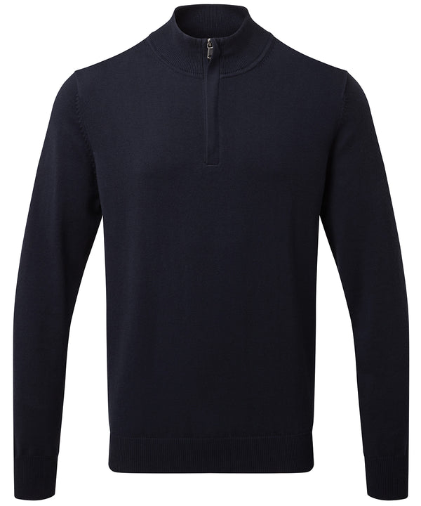 Men's cotton blend ¼ zip sweater