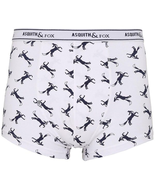 White/Navy - Men's printed fox shorty Boxers Asquith & Fox Gifting & Accessories, Lounge & Underwear Schoolwear Centres