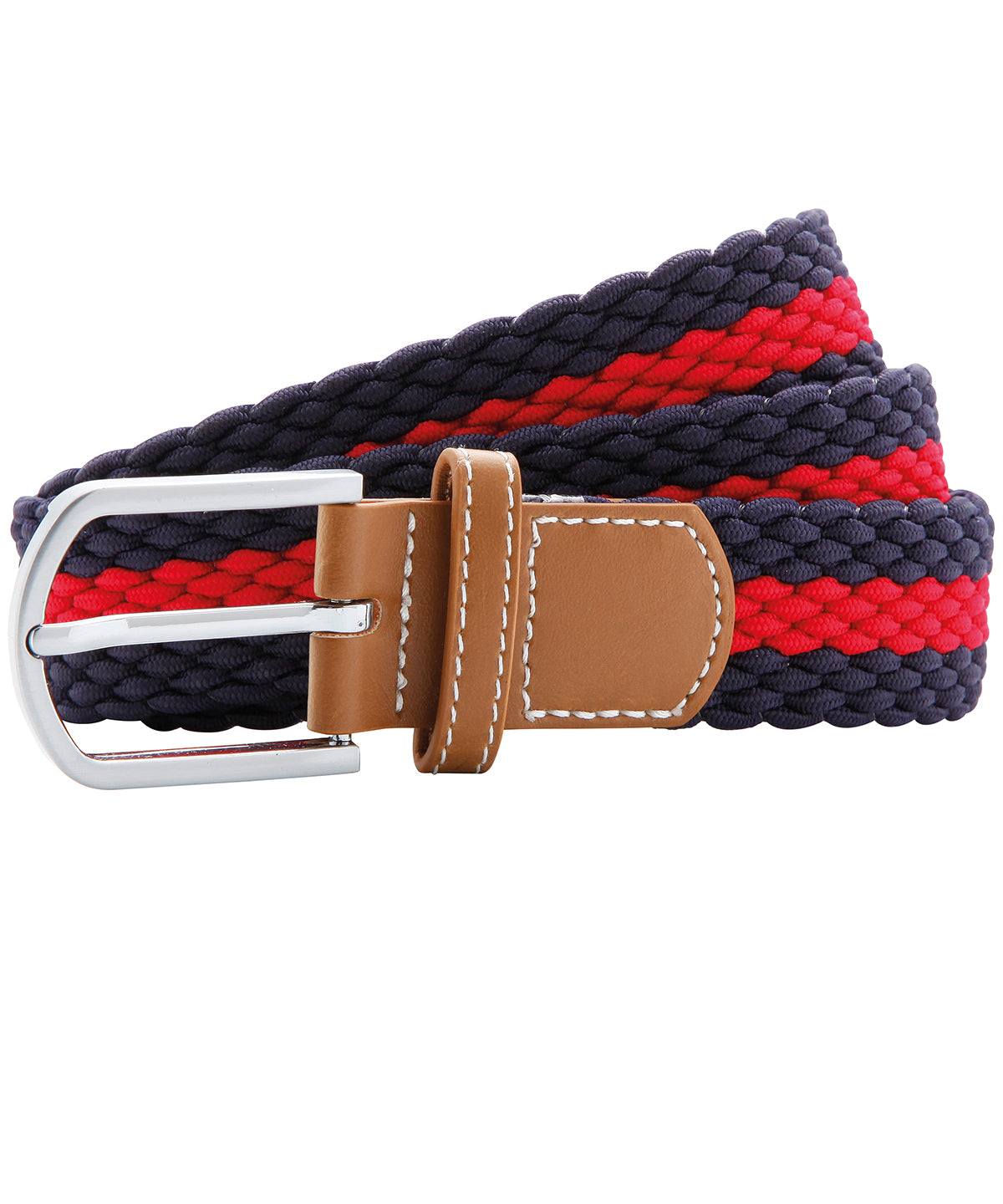 Two-colour stripe braid stretch belt