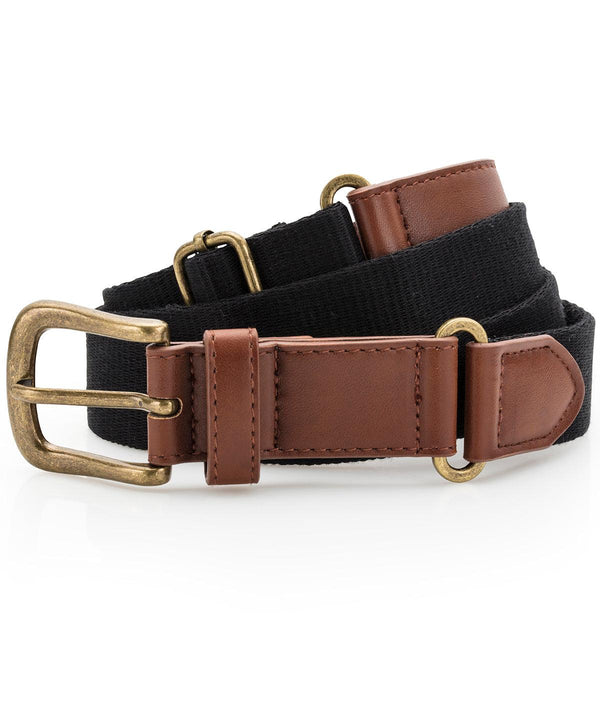 Black - Faux leather and canvas belt Belts Asquith & Fox Gifting & Accessories, Trousers & Shorts Schoolwear Centres