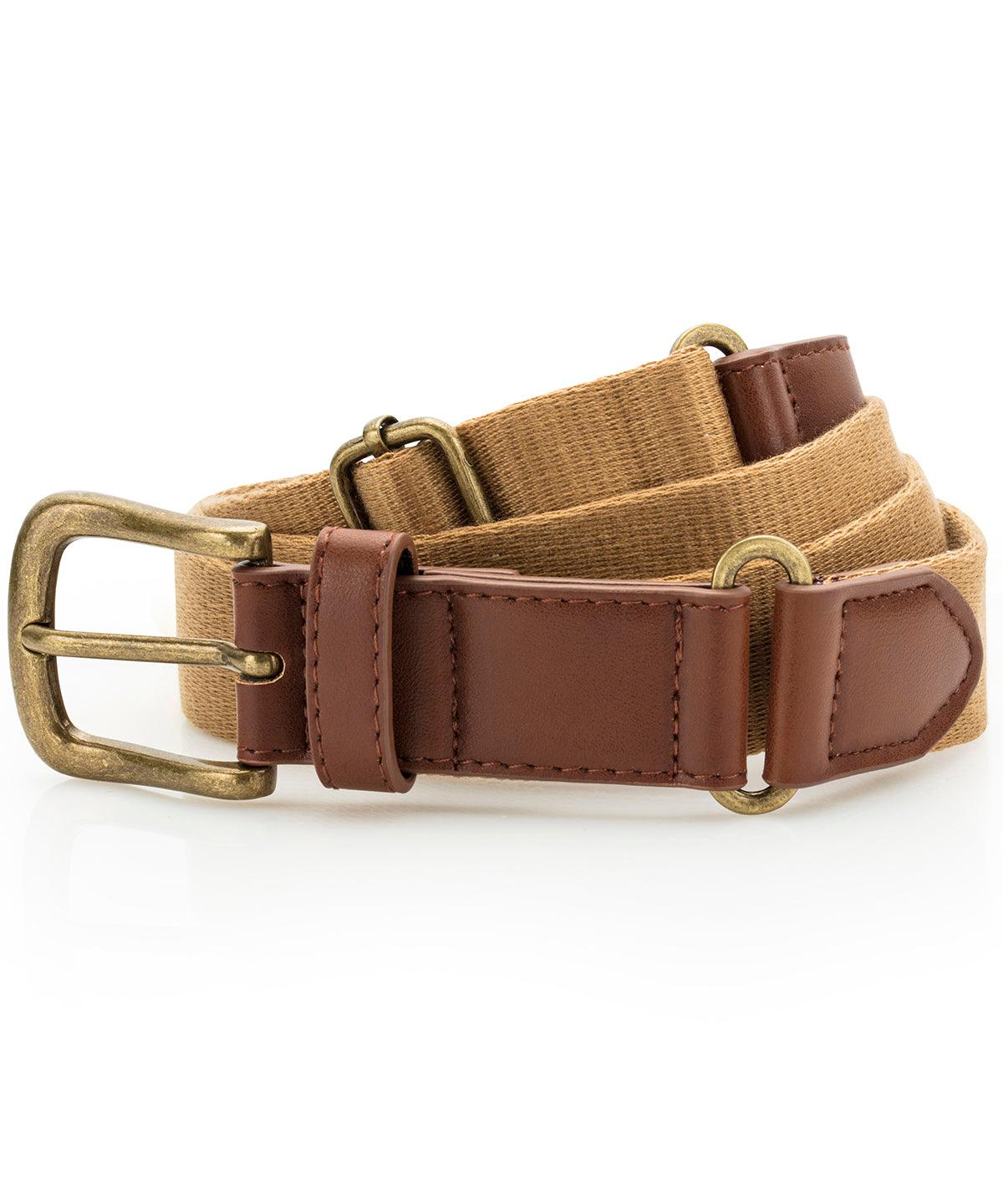 Camel - Faux leather and canvas belt Belts Asquith & Fox Gifting & Accessories, Trousers & Shorts Schoolwear Centres