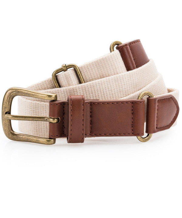 Natural - Faux leather and canvas belt Belts Asquith & Fox Gifting & Accessories, Trousers & Shorts Schoolwear Centres