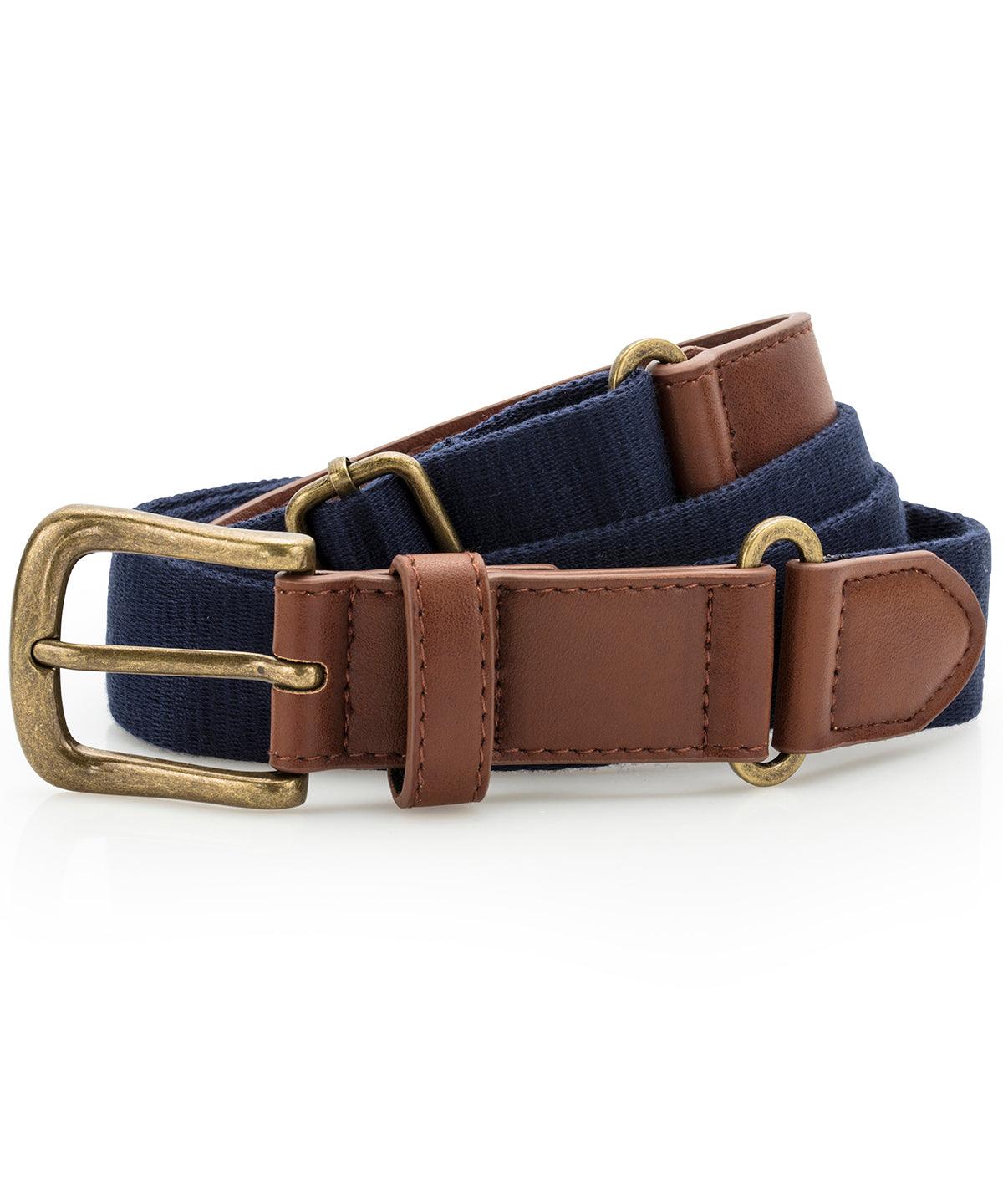 Navy - Faux leather and canvas belt Belts Asquith & Fox Gifting & Accessories, Trousers & Shorts Schoolwear Centres