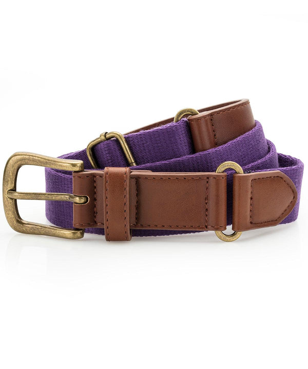 Purple - Faux leather and canvas belt Belts Asquith & Fox Gifting & Accessories, Trousers & Shorts Schoolwear Centres