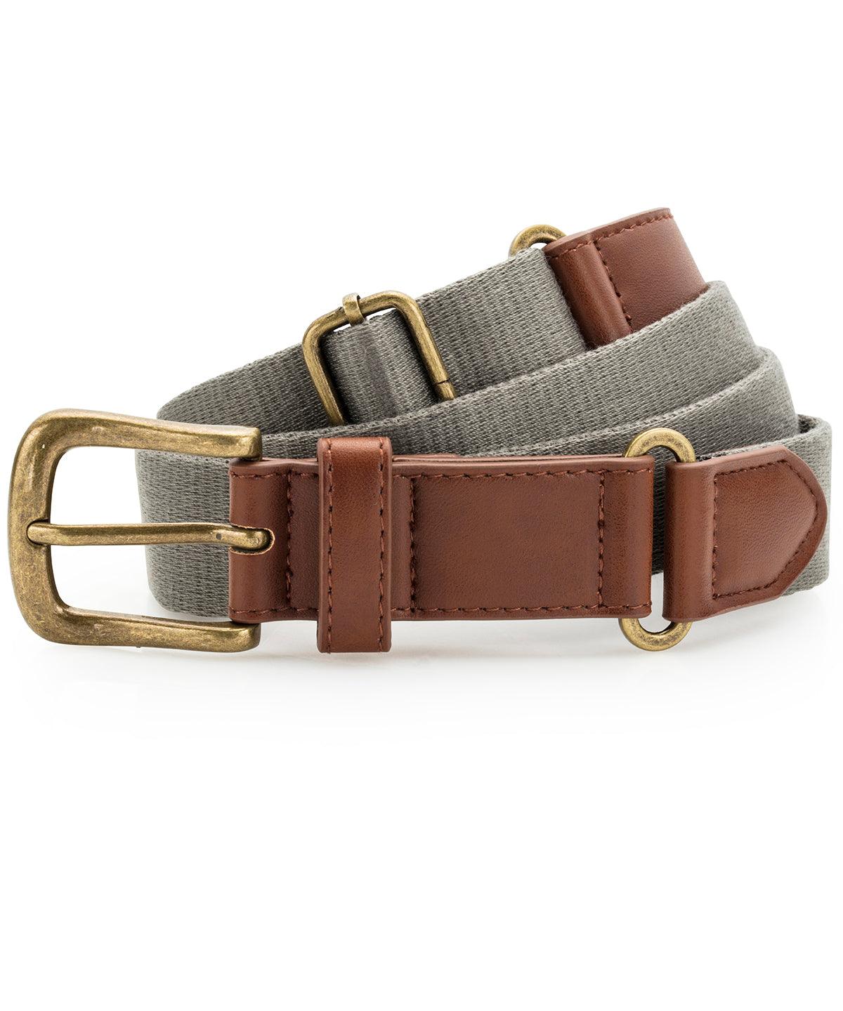 Slate - Faux leather and canvas belt Belts Asquith & Fox Gifting & Accessories, Trousers & Shorts Schoolwear Centres