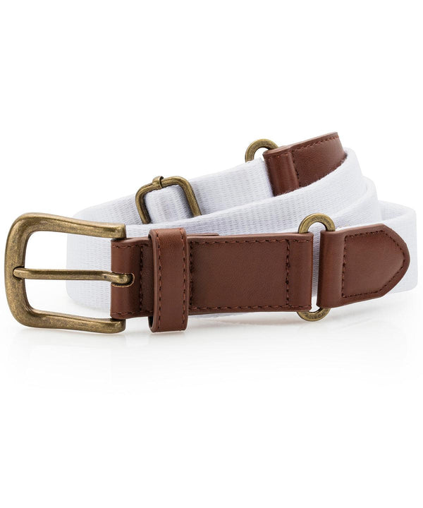 White - Faux leather and canvas belt Belts Asquith & Fox Gifting & Accessories, Trousers & Shorts Schoolwear Centres