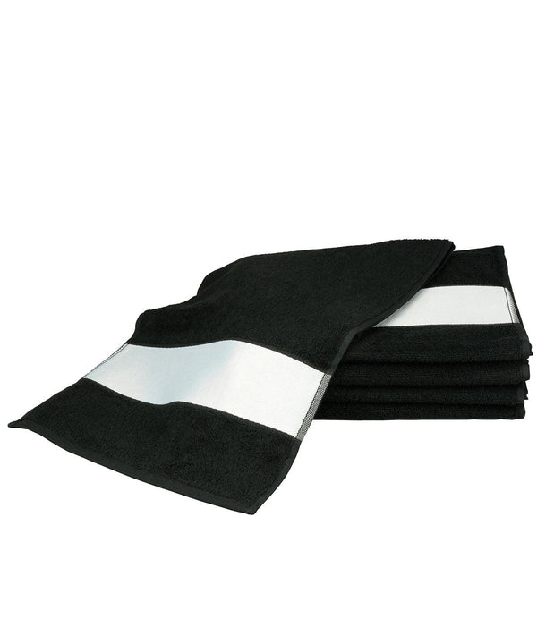 Black - ARTG® SUBLI-Me® sport towel Towels A&R Towels Gifting & Accessories, Homewares & Towelling, Sublimation Schoolwear Centres