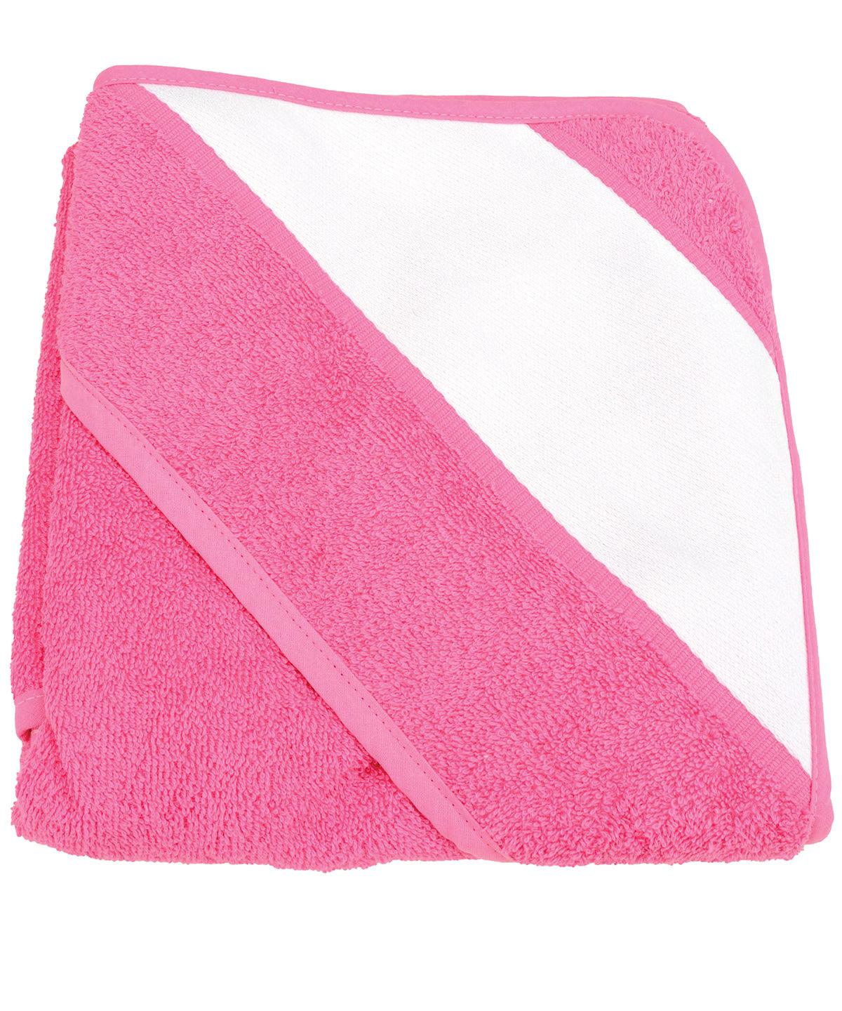 Pink - ARTG® Babiezz® sublimation hooded towel Towels A&R Towels Gifting & Accessories, Homewares & Towelling, Sublimation Schoolwear Centres