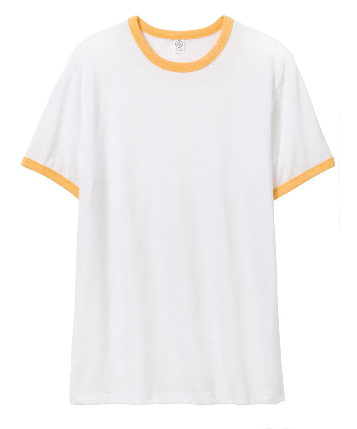 White/Maize - 50/50 Vintage Jersey ringer t-shirt T-Shirts Last Chance to Buy Alternative Apparel, Organic & Conscious, Rebrandable, T-Shirts & Vests Schoolwear Centres