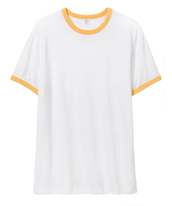 White/Maize - 50/50 Vintage Jersey ringer t-shirt T-Shirts Last Chance to Buy Alternative Apparel, Organic & Conscious, Rebrandable, T-Shirts & Vests Schoolwear Centres