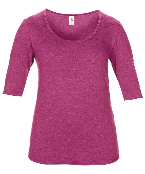 Anvil women's triblend deep scoop ½ sleeve tee