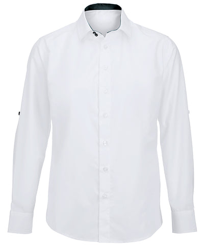 Men's white roll-up sleeve shirt (NM521W)
