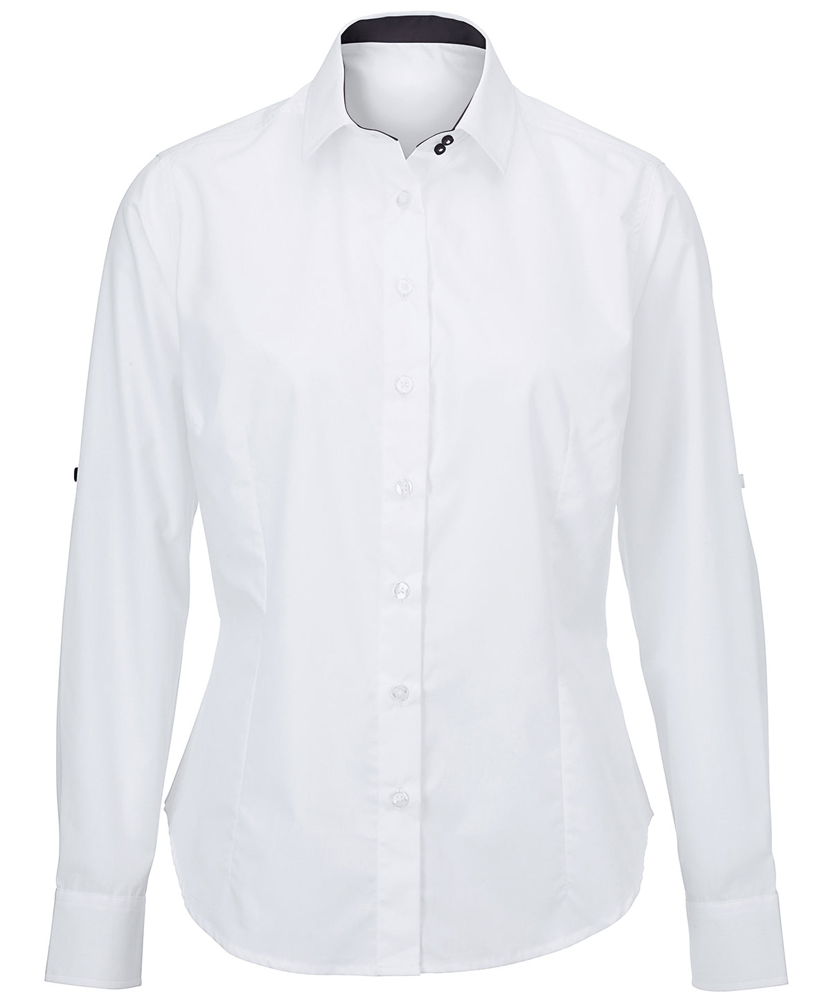 Women's white roll-up sleeve shirt (NF521W)