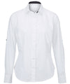 Women's white roll-up sleeve shirt (NF521W)