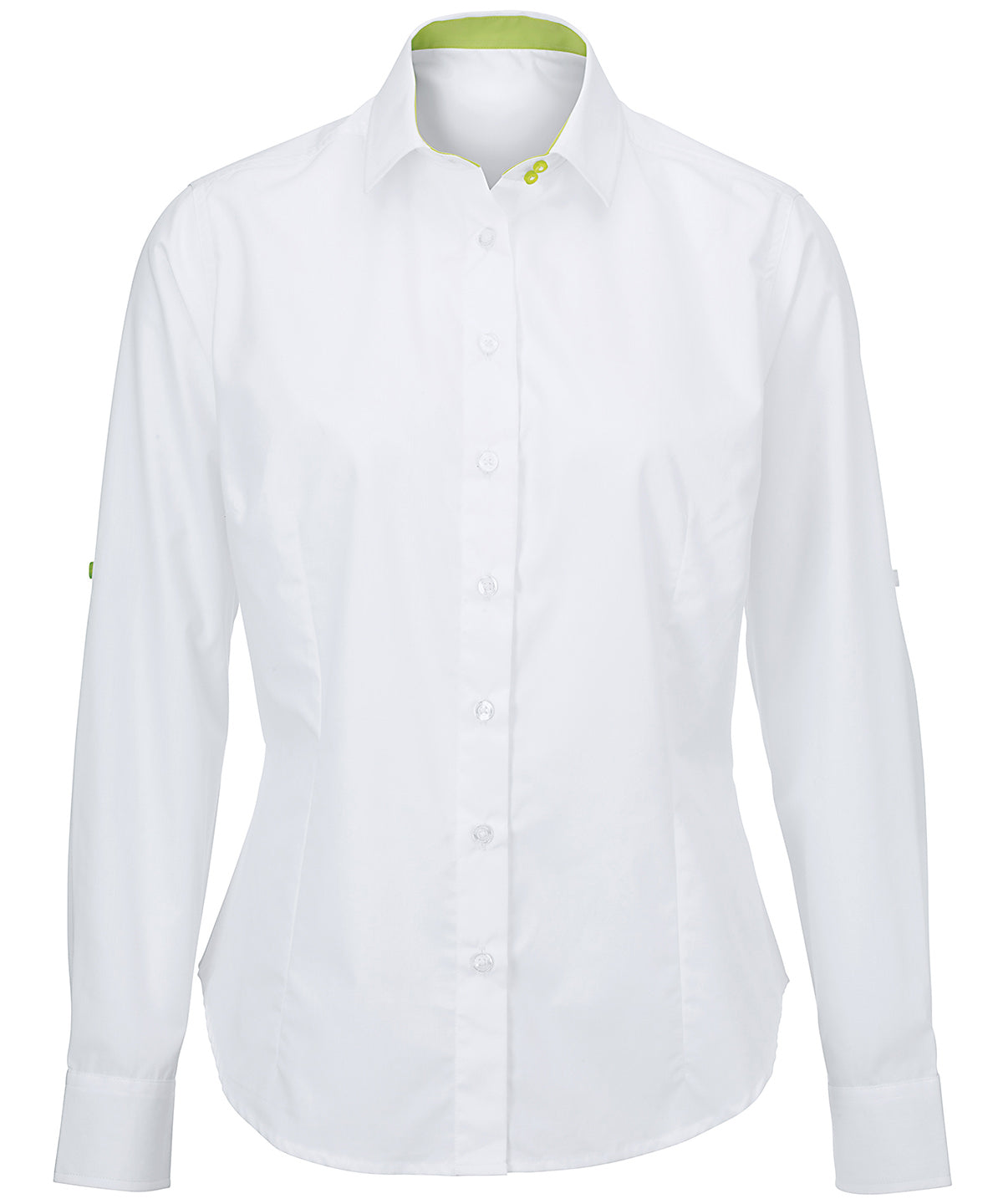 Women's white roll-up sleeve shirt (NF521W)