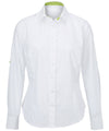 Women's white roll-up sleeve shirt (NF521W)