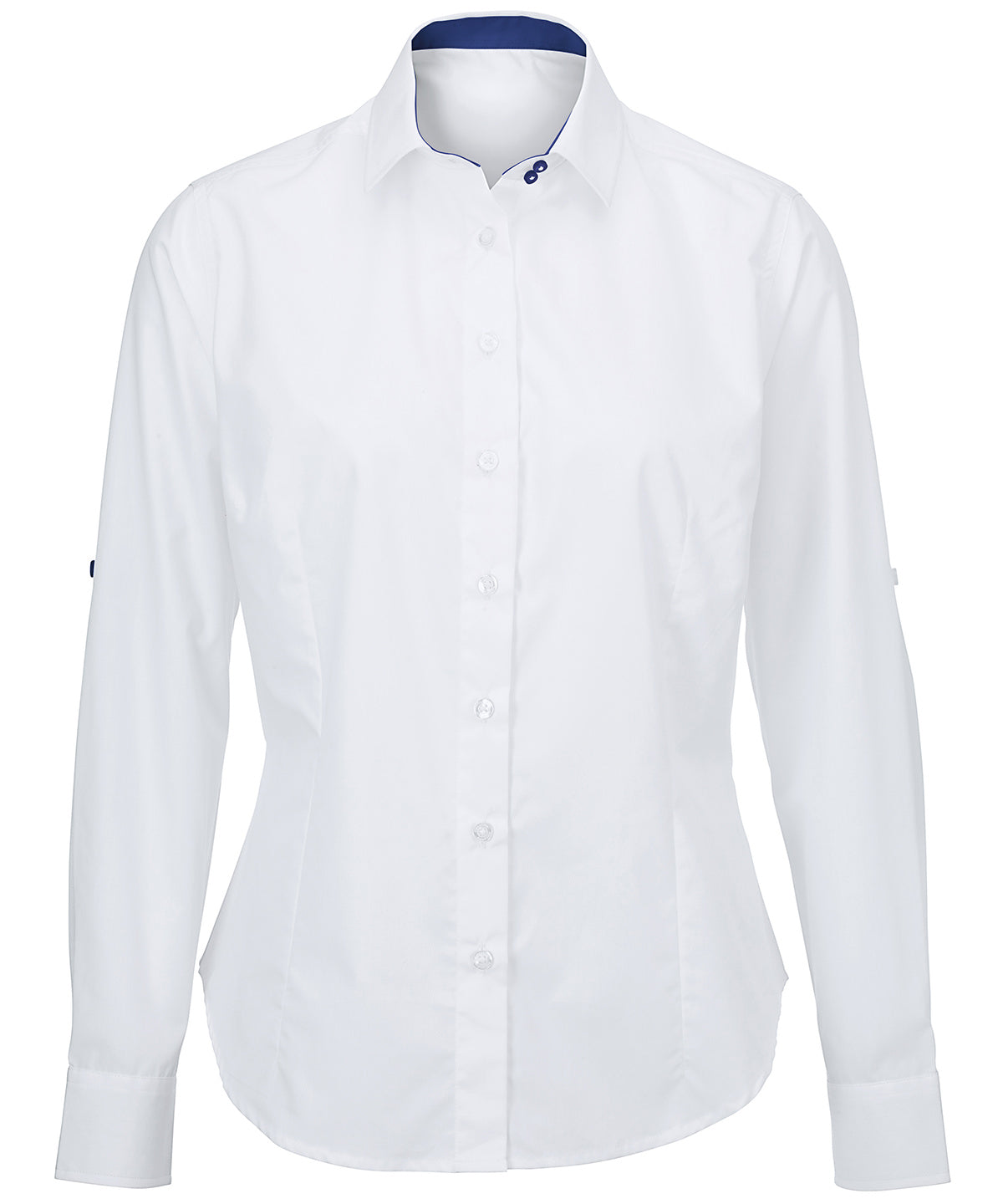 Women's white roll-up sleeve shirt (NF521W)