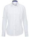 Women's white roll-up sleeve shirt (NF521W)