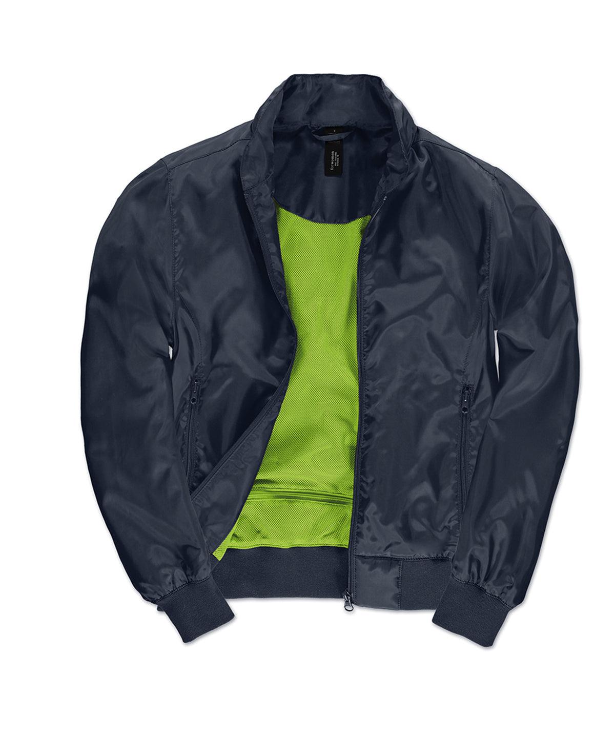 Navy/Neon Green Lining - B&C Trooper /women Jackets B&C Collection Hyperbrights and Neons, Jackets & Coats Schoolwear Centres