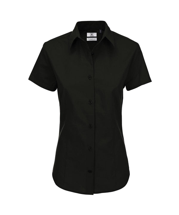 Black - B&C Heritage short sleeve /women Blouses B&C Collection Plus Sizes, Shirts & Blouses Schoolwear Centres