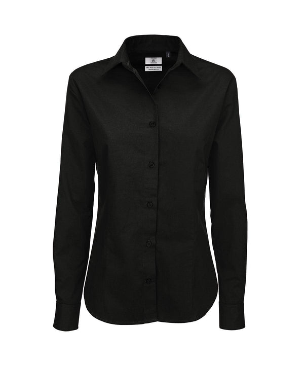 Black - B&C Sharp long sleeve /women Blouses B&C Collection Plus Sizes, Shirts & Blouses Schoolwear Centres