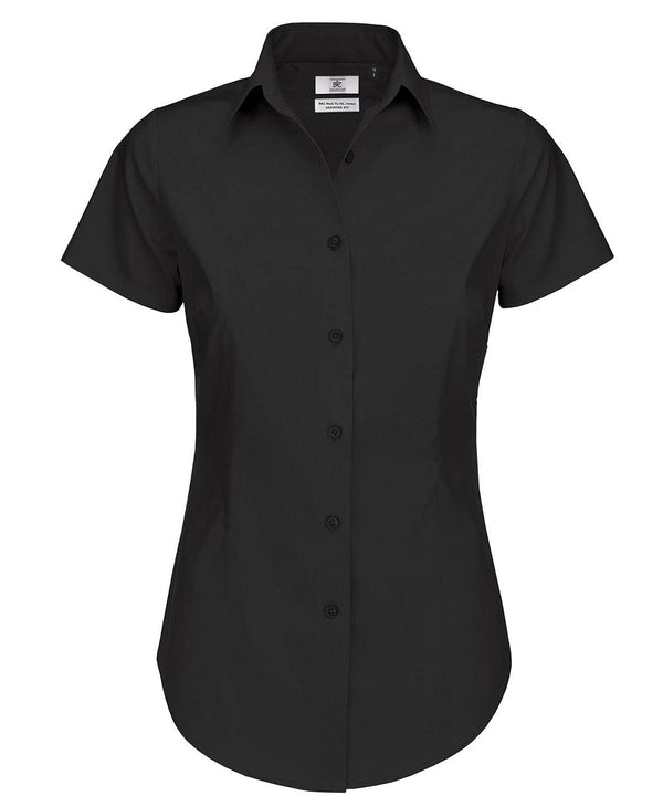 Black - B&C Black tie SSL /women Blouses B&C Collection Plus Sizes, Shirts & Blouses, Women's Fashion Schoolwear Centres