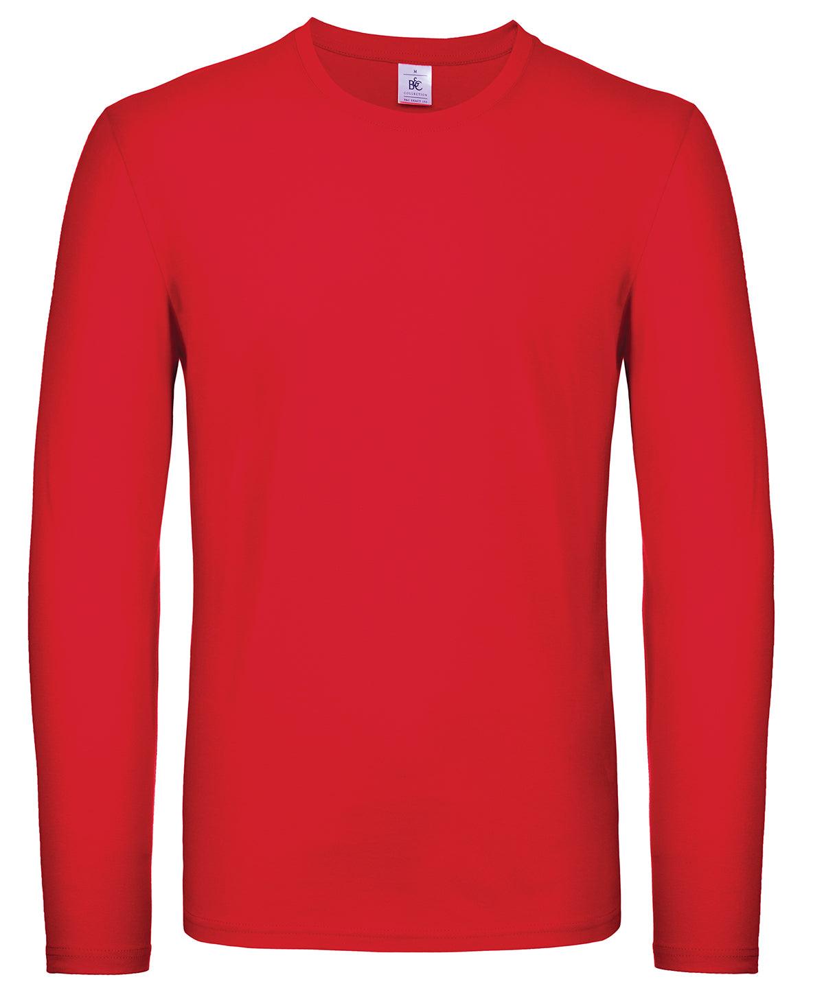 Red - B&C #E150 long sleeve T-Shirts B&C Collection Must Haves, Plus Sizes, T-Shirts & Vests Schoolwear Centres