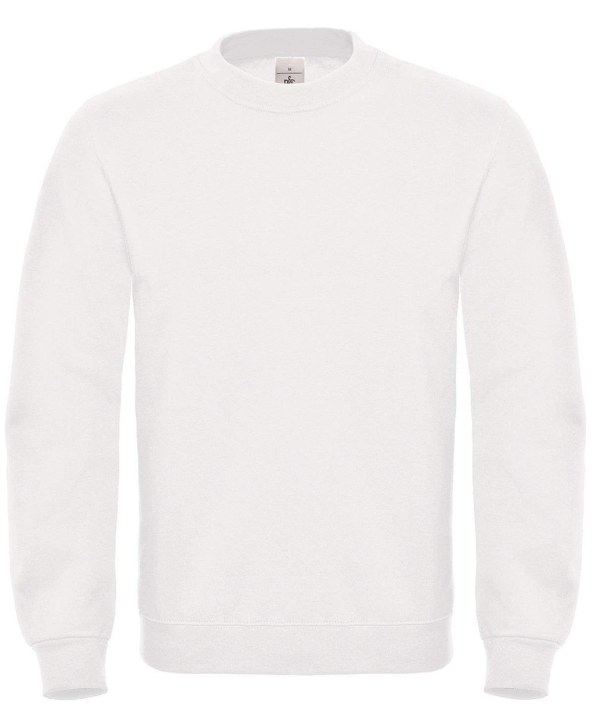 White - B&C ID.002 Sweatshirt Sweatshirts B&C Collection Plus Sizes, Sweatshirts Schoolwear Centres