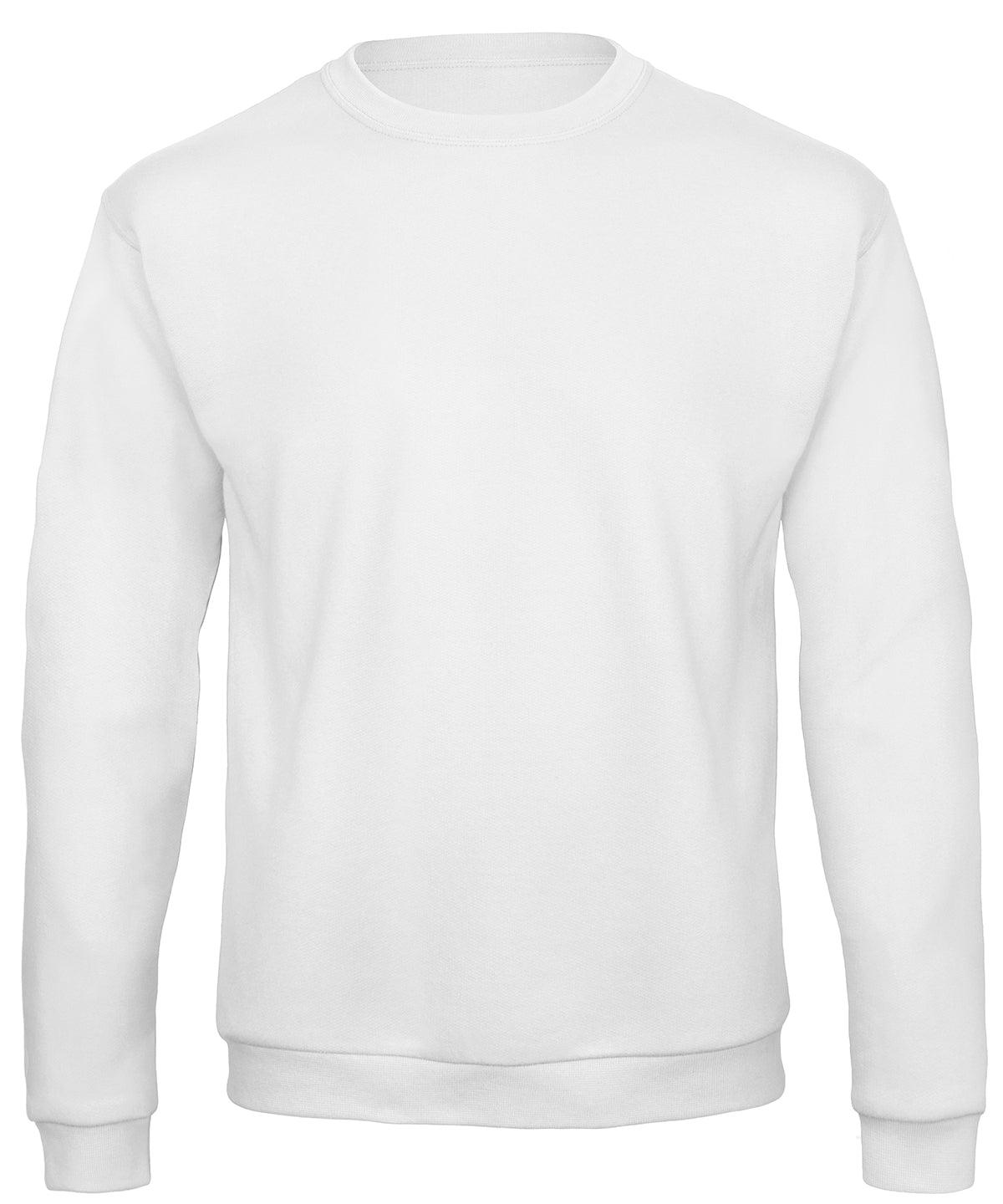 White - B&C ID.202 50/50 sweatshirt Sweatshirts B&C Collection Plus Sizes, Rebrandable, Sweatshirts Schoolwear Centres