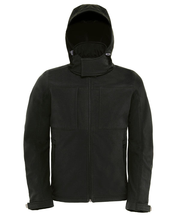 Black - B&C Hooded softshell /men Jackets B&C Collection Jackets & Coats, Must Haves, Plus Sizes, Softshells Schoolwear Centres