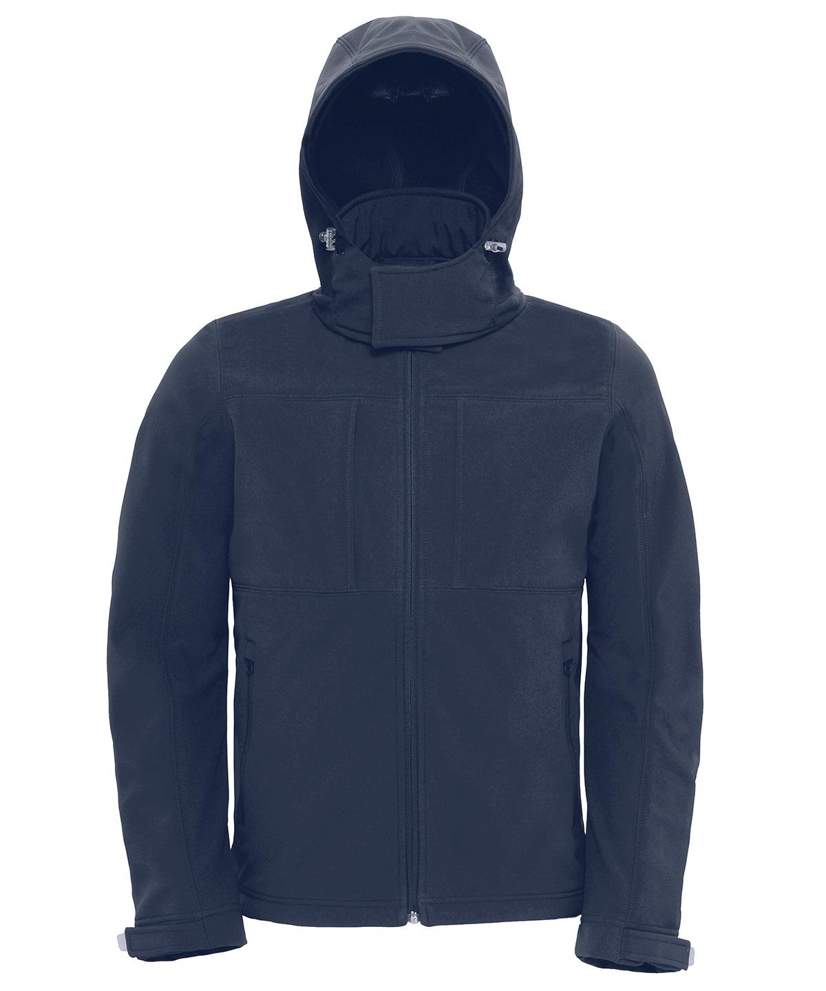 Navy - B&C Hooded softshell /men Jackets B&C Collection Jackets & Coats, Must Haves, Plus Sizes, Softshells Schoolwear Centres