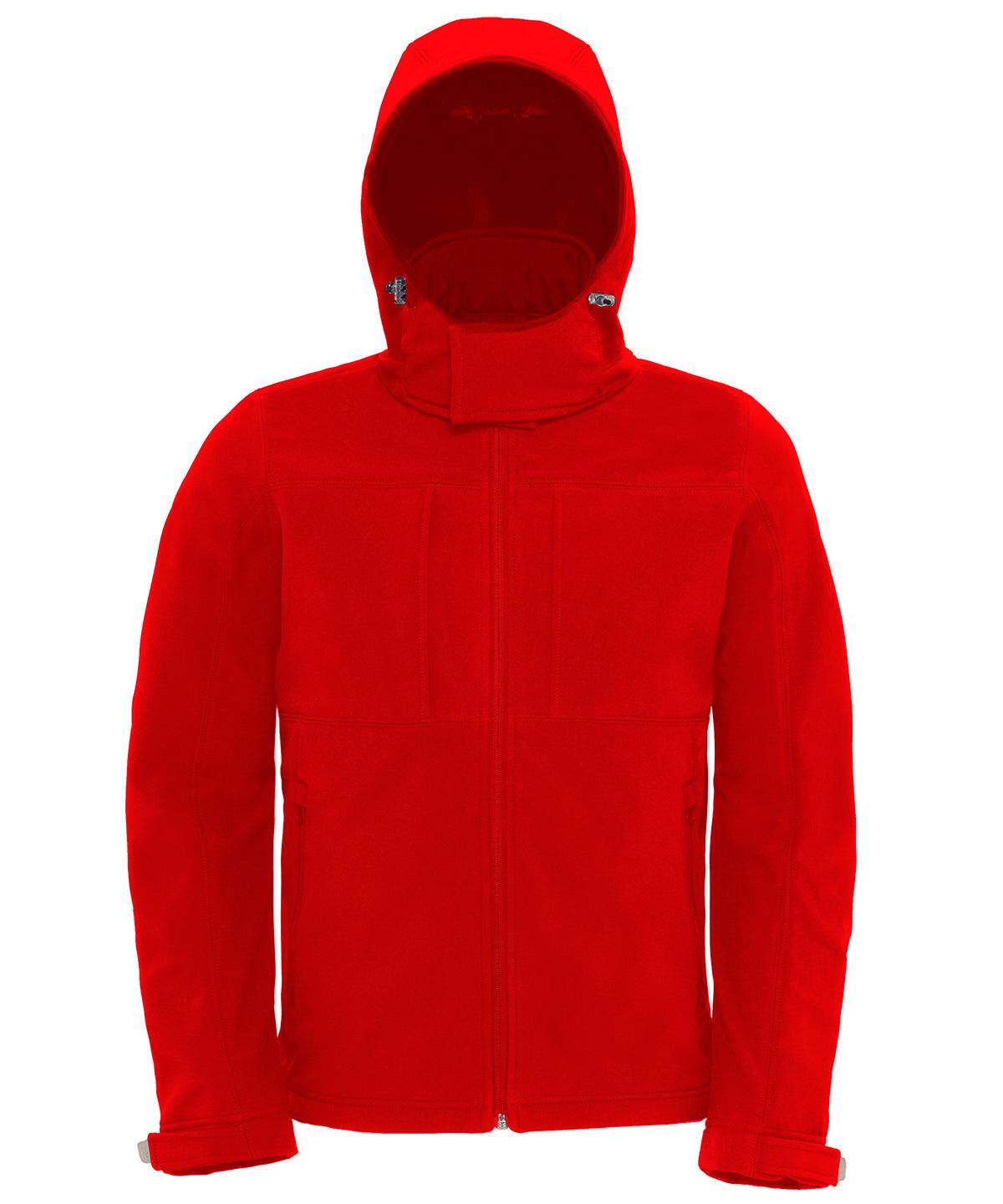 Red - B&C Hooded softshell /men Jackets B&C Collection Jackets & Coats, Must Haves, Plus Sizes, Softshells Schoolwear Centres