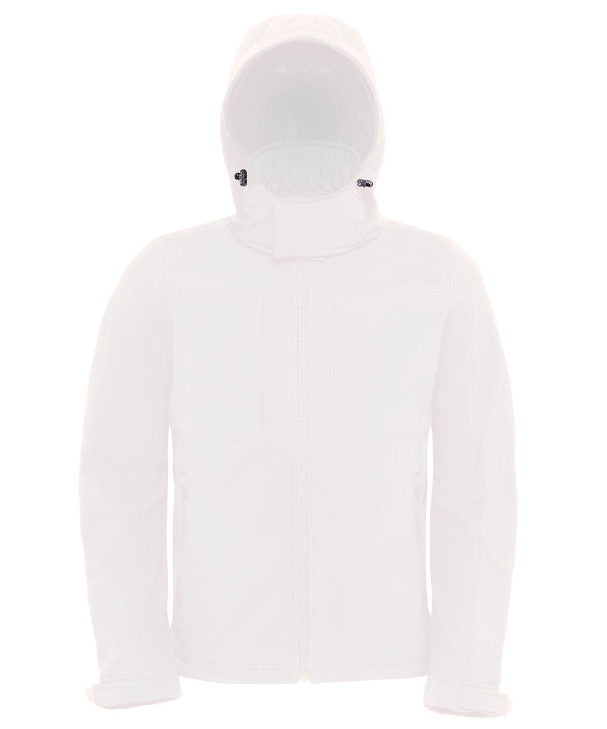 White - B&C Hooded softshell /men Jackets B&C Collection Jackets & Coats, Must Haves, Plus Sizes, Softshells Schoolwear Centres