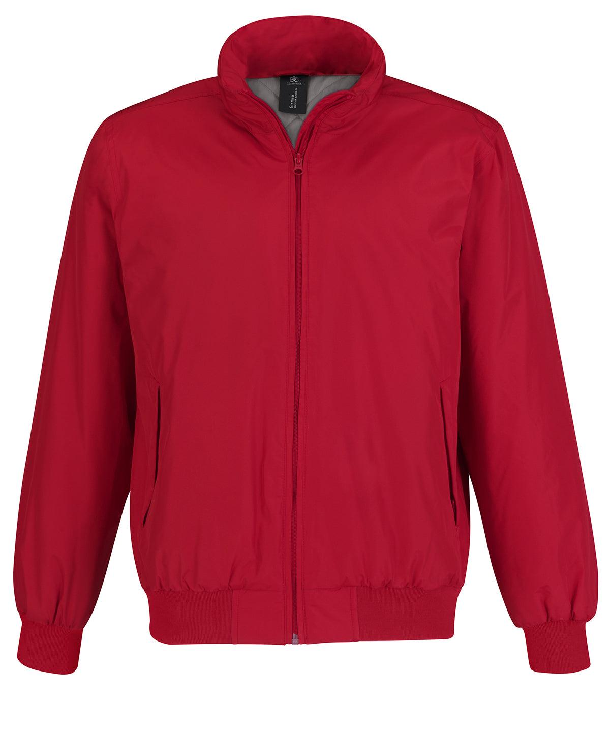 Red/Warm Grey Lining - B&C Crew bomber /men Jackets B&C Collection Jackets & Coats, Plus Sizes Schoolwear Centres