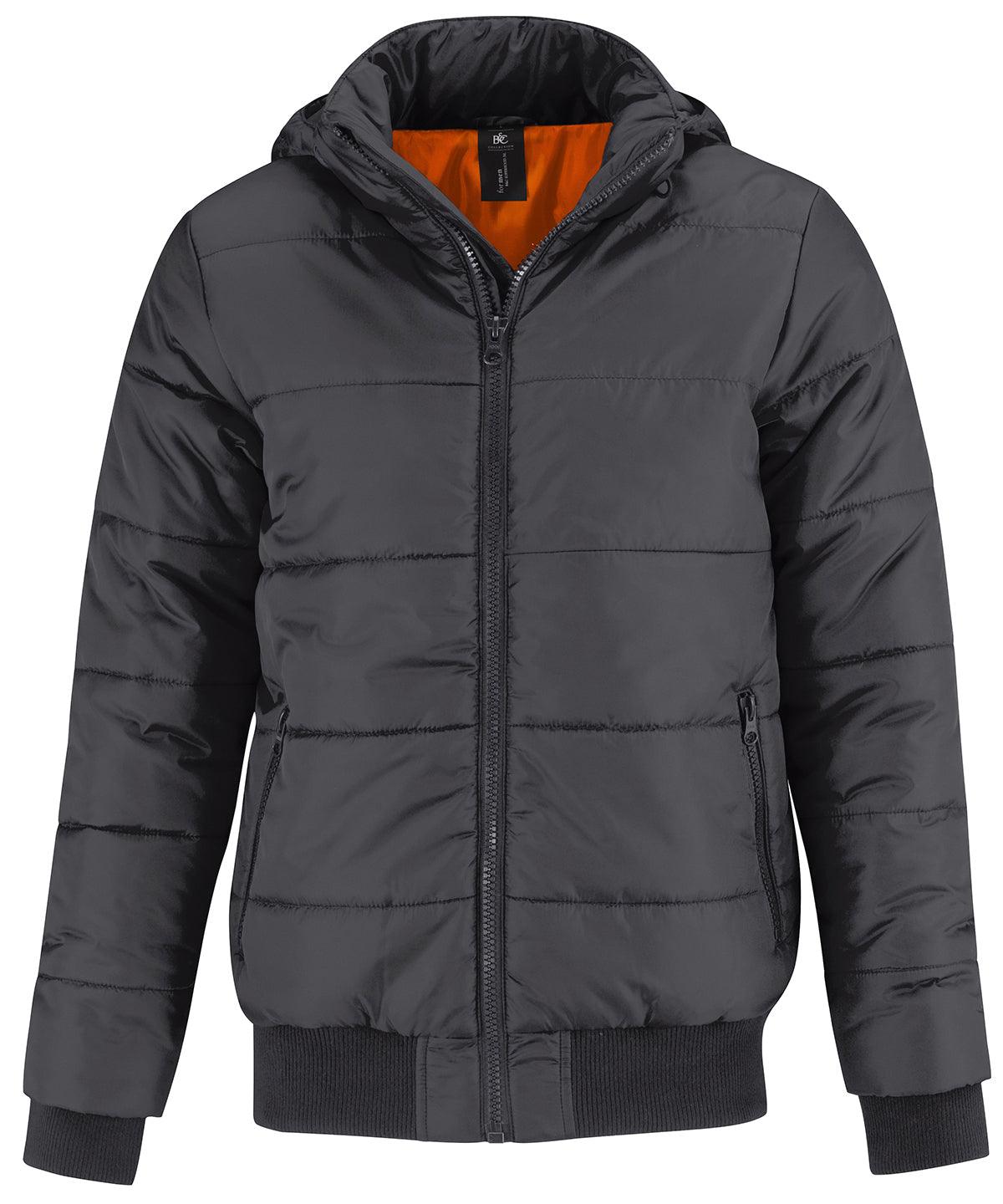 Dark Grey/Neon Orange Lining - B&C Superhood /men Jackets B&C Collection Hyperbrights and Neons, Jackets & Coats, Padded & Insulation, Plus Sizes Schoolwear Centres