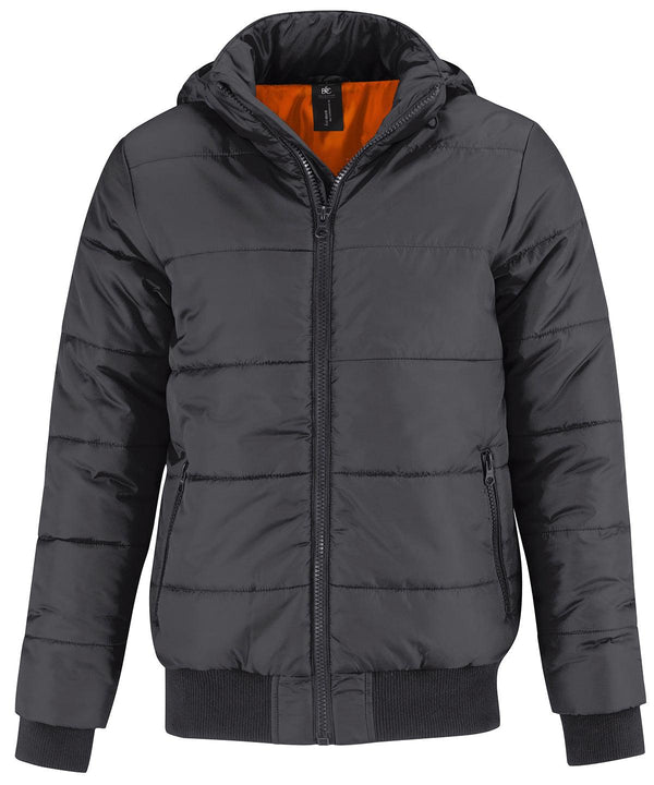 Dark Grey/Neon Orange Lining - B&C Superhood /men Jackets B&C Collection Hyperbrights and Neons, Jackets & Coats, Padded & Insulation, Plus Sizes Schoolwear Centres