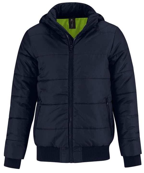 Navy/Neon Green Lining - B&C Superhood /men Jackets B&C Collection Hyperbrights and Neons, Jackets & Coats, Padded & Insulation, Plus Sizes Schoolwear Centres