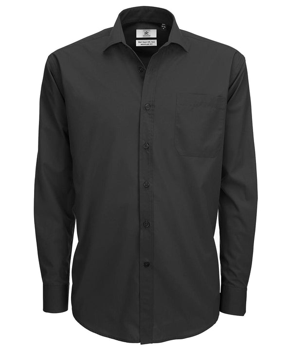 Black - B&C Smart long sleeve /men Shirts B&C Collection Plus Sizes, Raladeal - Recently Added, Shirts & Blouses Schoolwear Centres