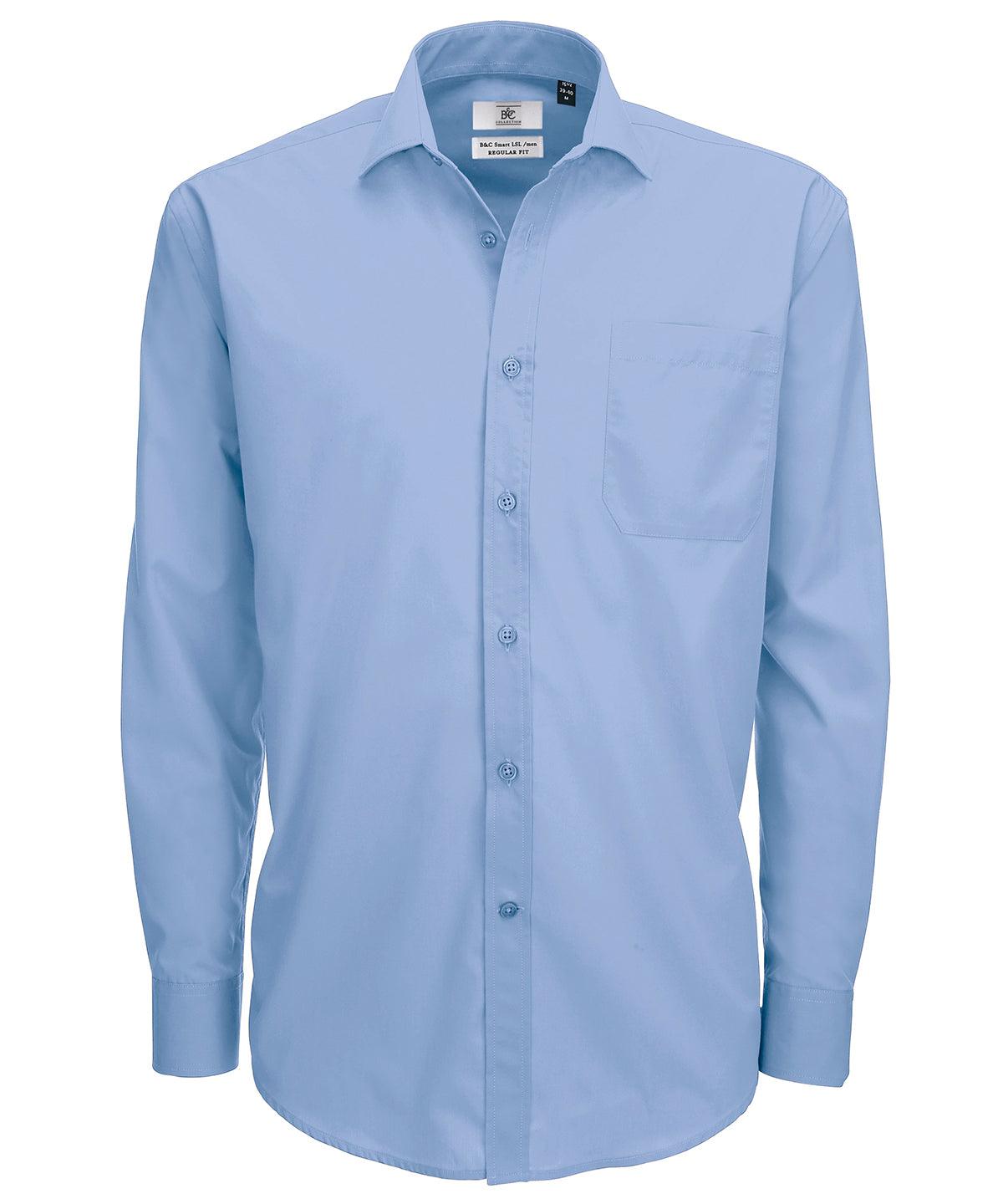 Business Blue - B&C Smart long sleeve /men Shirts B&C Collection Plus Sizes, Raladeal - Recently Added, Shirts & Blouses Schoolwear Centres