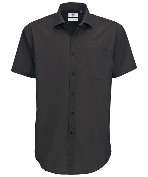 Black - B&C Smart short sleeve /men Shirts B&C Collection Plus Sizes, Raladeal - Recently Added, Shirts & Blouses, Workwear Schoolwear Centres