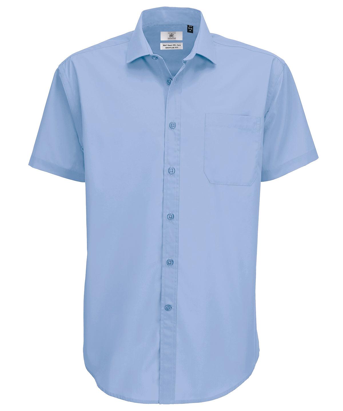 Business Blue - B&C Smart short sleeve /men Shirts B&C Collection Plus Sizes, Raladeal - Recently Added, Shirts & Blouses, Workwear Schoolwear Centres