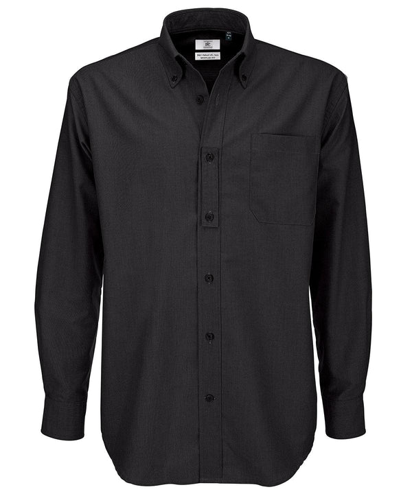 Black - B&C Oxford long sleeve /men Shirts B&C Collection Must Haves, Plus Sizes, Raladeal - Recently Added, Safe to wash at 60 degrees, Shirts & Blouses, Workwear Schoolwear Centres