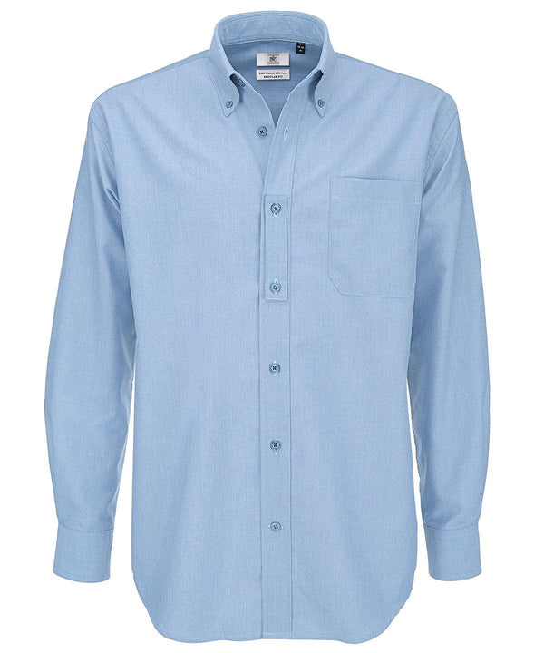 Oxford Blue - B&C Oxford long sleeve /men Shirts B&C Collection Must Haves, Plus Sizes, Raladeal - Recently Added, Safe to wash at 60 degrees, Shirts & Blouses, Workwear Schoolwear Centres