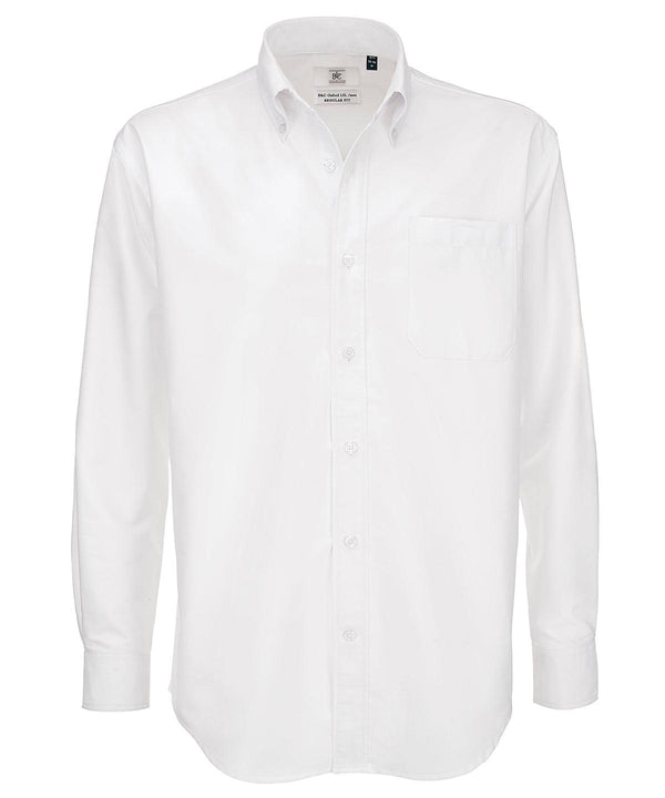 White - B&C Oxford long sleeve /men Shirts B&C Collection Must Haves, Plus Sizes, Raladeal - Recently Added, Safe to wash at 60 degrees, Shirts & Blouses, Workwear Schoolwear Centres