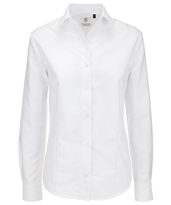 White - B&C Oxford long sleeve /women Blouses B&C Collection Plus Sizes, Raladeal - Recently Added, Safe to wash at 60 degrees, Shirts & Blouses, Women's Fashion, Workwear Schoolwear Centres